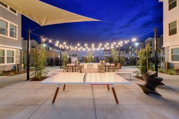 Ping pong table at night